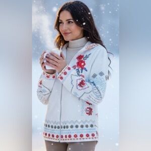 Multicolor Embroidered Hoodie with Zip - Size Small